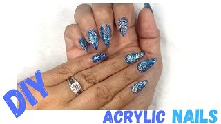 STILETTO NAILS SHORT |HOW TO DO SHORT ACRYLIC NAILS *MERMAID STYLE* | DIY SHORT STILETTO NAILS