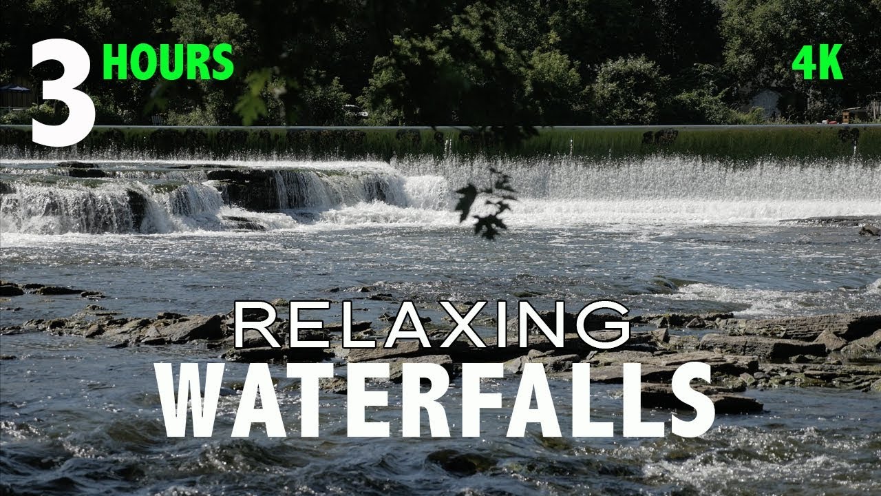 3 Hour 4K Relaxing River Waterfall Sound for Sleep, Studying Original Video