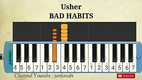 Usher - BAD HABITS - tutorial pianika