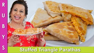 Stuffed Chicken Triangle Parathas Recipe in Urdu Hindi - RKK