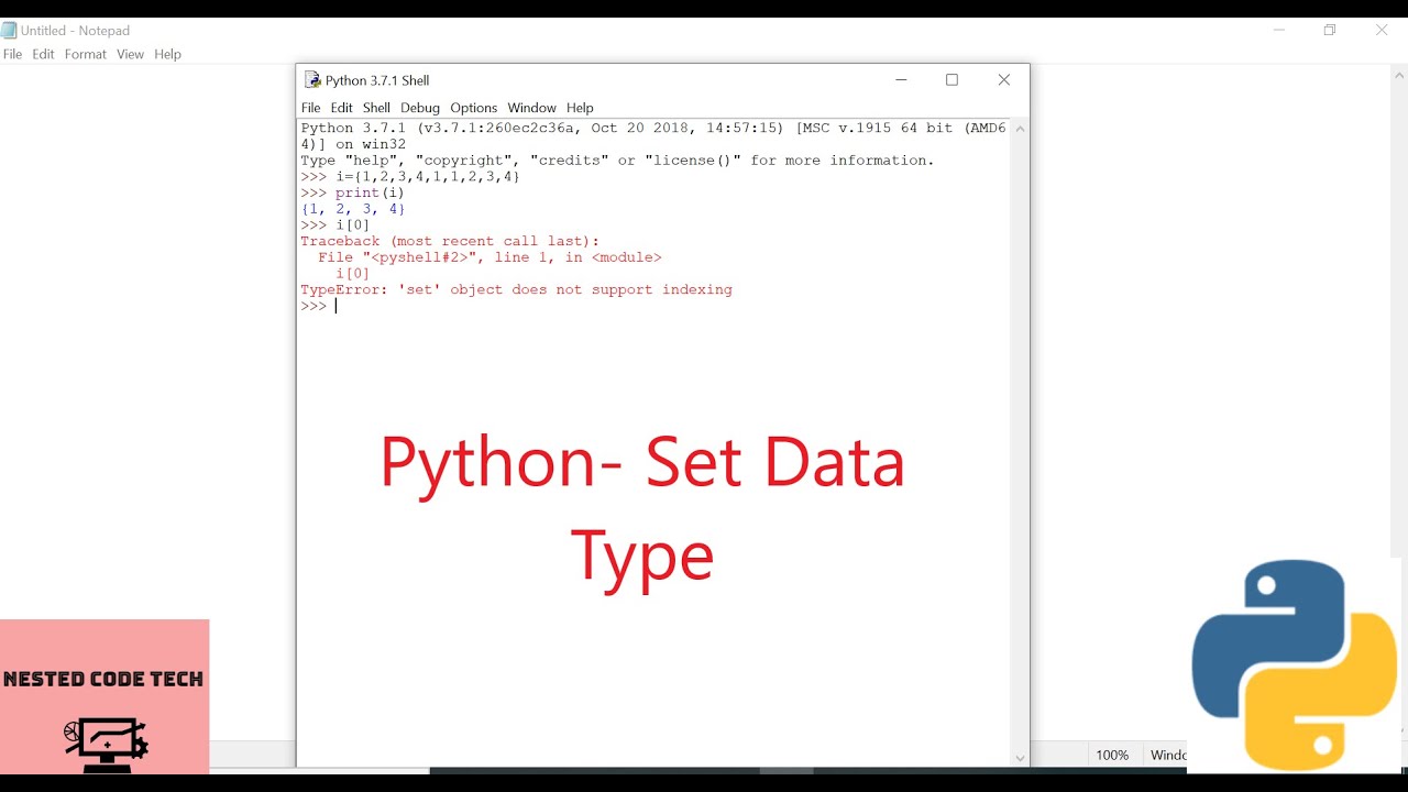 Python- Set Data Type - YouTube