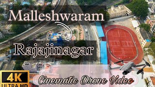 Malleshwaram to Navrang, Rajajinagar | 4k Video | Drone view | Beautiful Bangalore |