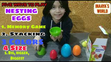 Nesting Eggs Review Five ways to play with nesting eggs. # nestingeggs #giggles