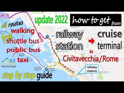 (2022 Step by step routes) Civitavecchia guide Railway station to cruise port #CruiseTravelVideos