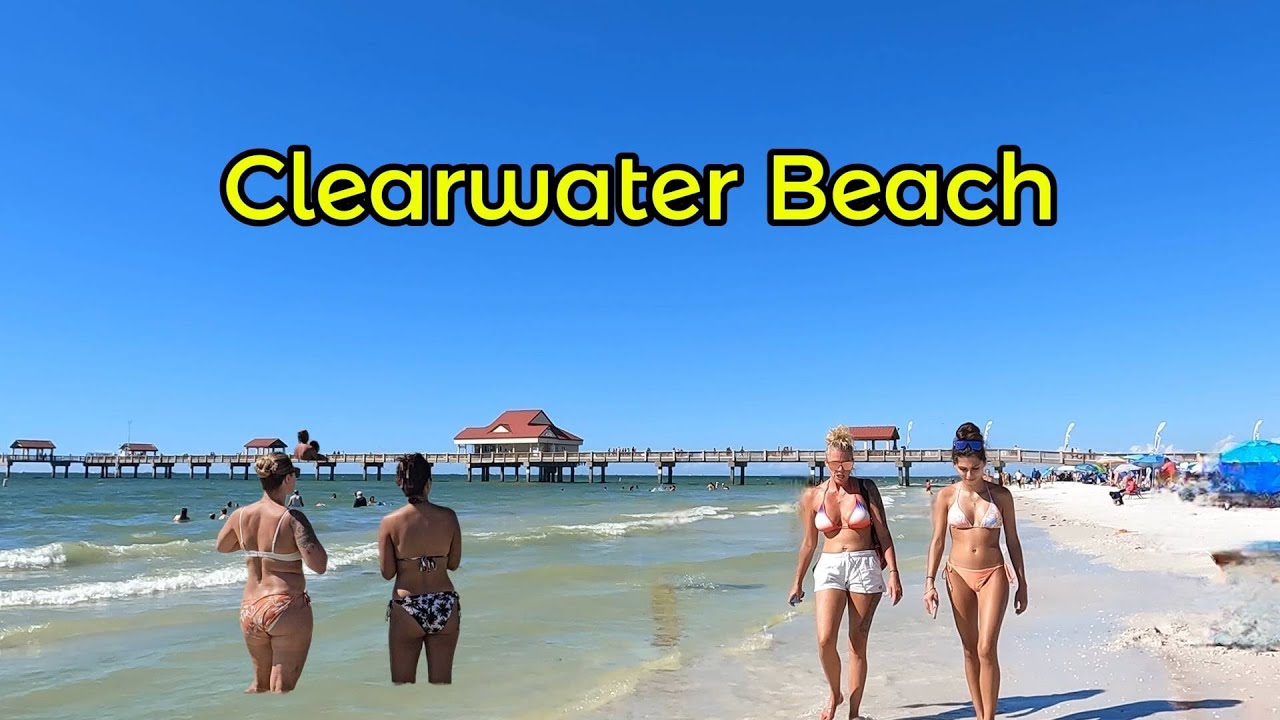 Clearwater Beach Florida 4K Walk | Crowds, Sun & Power Boat Races.