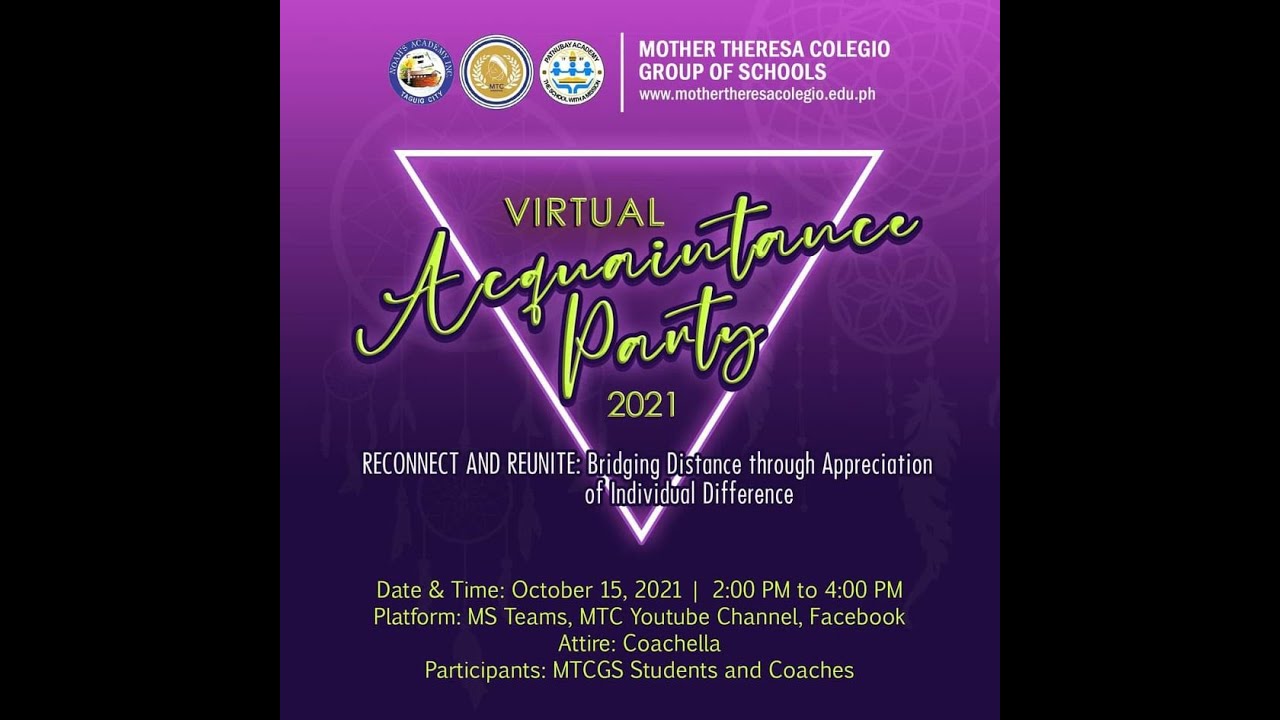MTC Group of School Virtual Acquaintance Party 2021 YouTube
