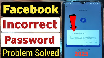 Facebook incorrect password problem solved | Incorrect password problem facebook ! in hindi