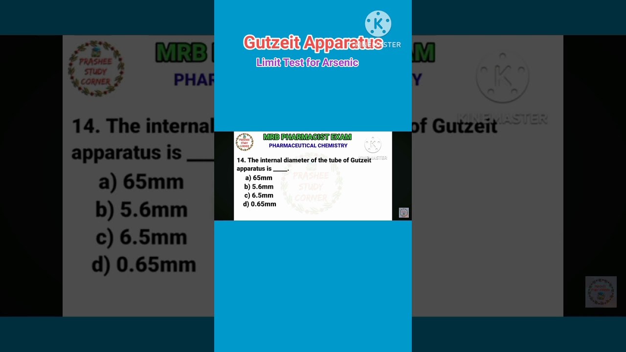 MRB pharmacist exam 2025 RRB PHARMACIST Limit test for arsenic 