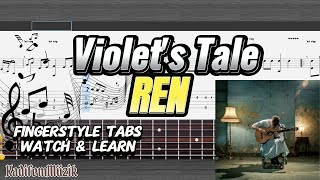 Violet's Tale (Intro) – Easy Fingerstyle Guitar Tutorial + TABs (Ren) | Kadifem Tabs screenshot 5