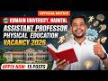 Assistant Professor (Physical Education) Vacancy 2026 | Kumaun University other subjects asst. Prof.