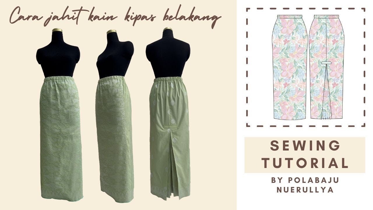 CARA JAHIT KAIN KIPAS BELAKANG MENGGUNAKAN POLA DARI POLABAJU NUERULLYA.