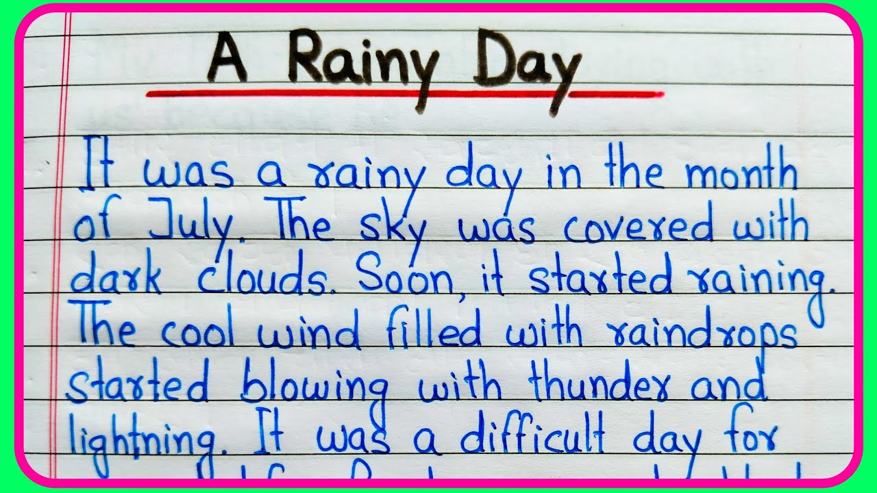 rainy day essay for grade 1
