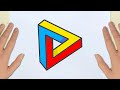 How To Draw A Penrose Triangle - Optical Illusion