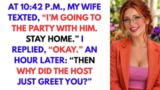 AT 10:42 P.M., MY WIFE TEXTED, “I’M GOING TO THE PARTY WITH HIM. STAY HOME.” I REPLIED, #cheating 
