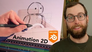 Faire de l'animation 2D sur Blender | Découverte du Grease Pencil (avec ma nouvelle tablette)