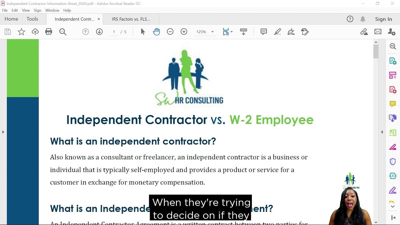 Independent Contractor vs W2 Employee