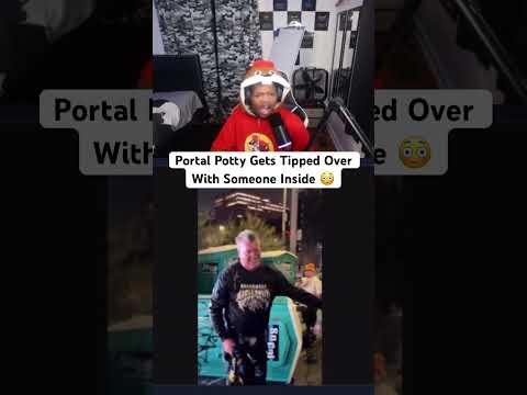 Portal Potty Gets Tipped Over With Someone Inside