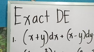 Exact Differential Equations With Sir IJ