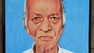 Portrait Drawing Tutorial in Hindi | Acrylic colour painting of an old man | Kishor Art