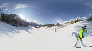 видео 360 градусов ГК Архыз горные лыжи спуск по южной трассе - открытие сезона 2019 декабрь
