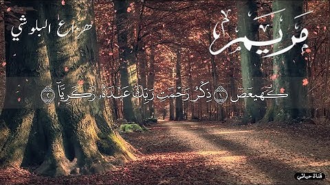 ♥️سورة مريم مكتوبة ♥️ تلاوة بالصوت العذب هزاع البلوشي ❤️