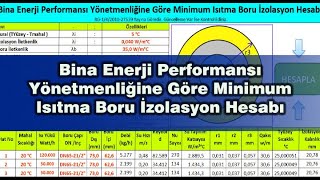 Bina Enerji Performansı Yönetmenliğine Göre Minimum Isıtma Boru İzolasyon Hesabı