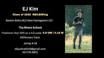 EJ Kim 2028 - Fall Season Sophomore Year highlights, U17 MLS Next Homegrown *Info in description*
