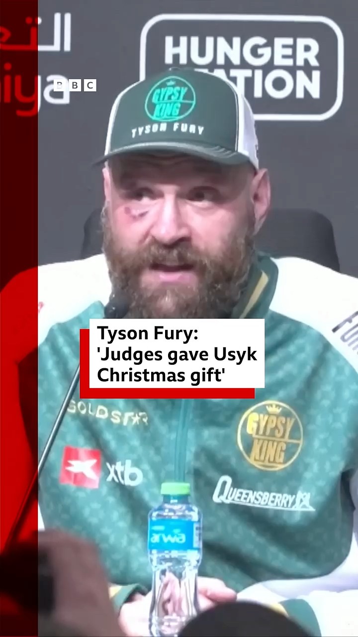 Tyson Fury: 'Judges gave Usyk Christmas gift'. #TysonFury #OleksandrUsyk #Boxing #BBCNews
