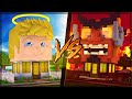 CASA DE ANJO VS CASA DE DEMONIO NO MINECRAFT