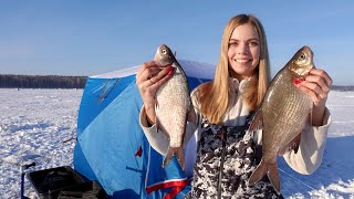 ВСЮ НОЧЬ ЖДАЛА ЭТИХ ЛЕЩЕЙ. Обустройство в зимней палатке для рыбалки с комфортом. Жерлицы на судака.