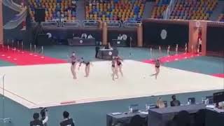 Spanish Junior Group (ESP). 5 ropes. Rhythmic Gymnastics Pharaons Cup. El Cairo 9 june 2023