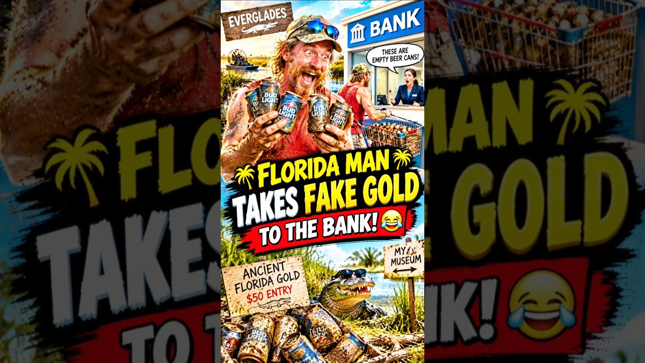 Florida Man Takes FAKE GOLD to the Bank 😂💰#FloridaMan #FunnyShorts #ComedyShorts #SwampTreasure