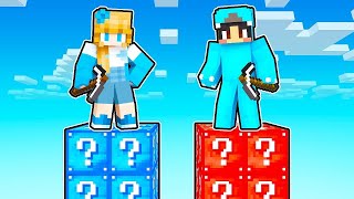 Playing a LUCKY BLOCK TOWER RACE With Crazy Fan Girl in Minecraft!