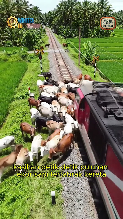 Ngeri😱 Puluhan Sapi Tertabrak Kereta Saat Menyeberang Rel