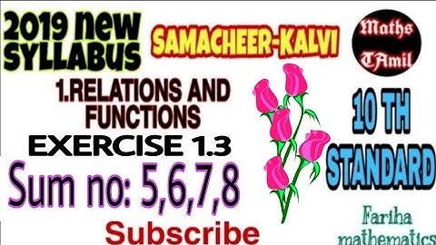 10TH STANDARD exercise 1.3 sum no:5,6,7,8/NEW SYLLABUS 2019/RELATIONS/FARIHA MATHEMATICS