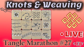 How to draw tangles - Knots & Weaving Tangles  - Draw with CZT - Tangle Marathon - Day #27