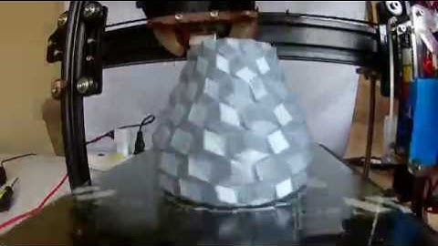 3D Printing Timelapse of Curved honeycomb vase thing:2376777