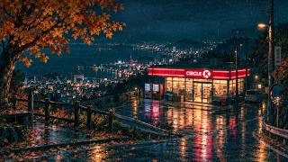 A Little Warmth Above the Rainy City 🍁🌧️ Cozy Circle K Lofi for Peaceful Nights screenshot 3