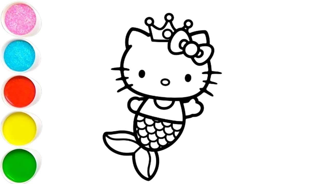 Hello kitty drawing painting and coloring for kids and toddler's 
