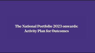 Activity Plan for Outcomes - 2023-26 Investment Programme.