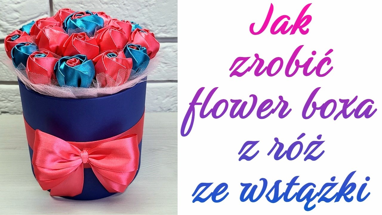 FLOWER BOX, BUKIET Z WIECZNYCH RÓŻ ZE WSTĄŻKI tutorial, rose, ribbon, róże, kanzashi, flowers