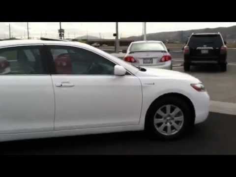 2008 White Toyota Camry Hybrid with sunroof and leather seats - YouTube