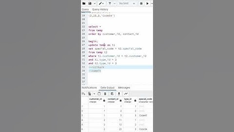 PostgreSQL - UPDATE TABLE command.  How to update a table using a self join to update itself.#shorts