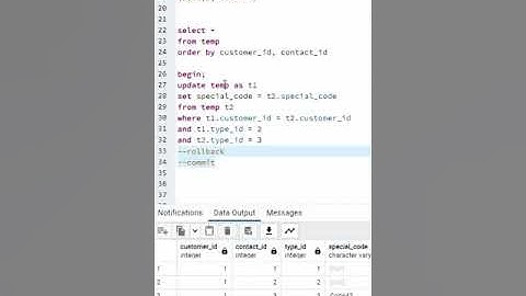 PostgreSQL - UPDATE TABLE command.  How to update a table using a self join to update itself.#shorts