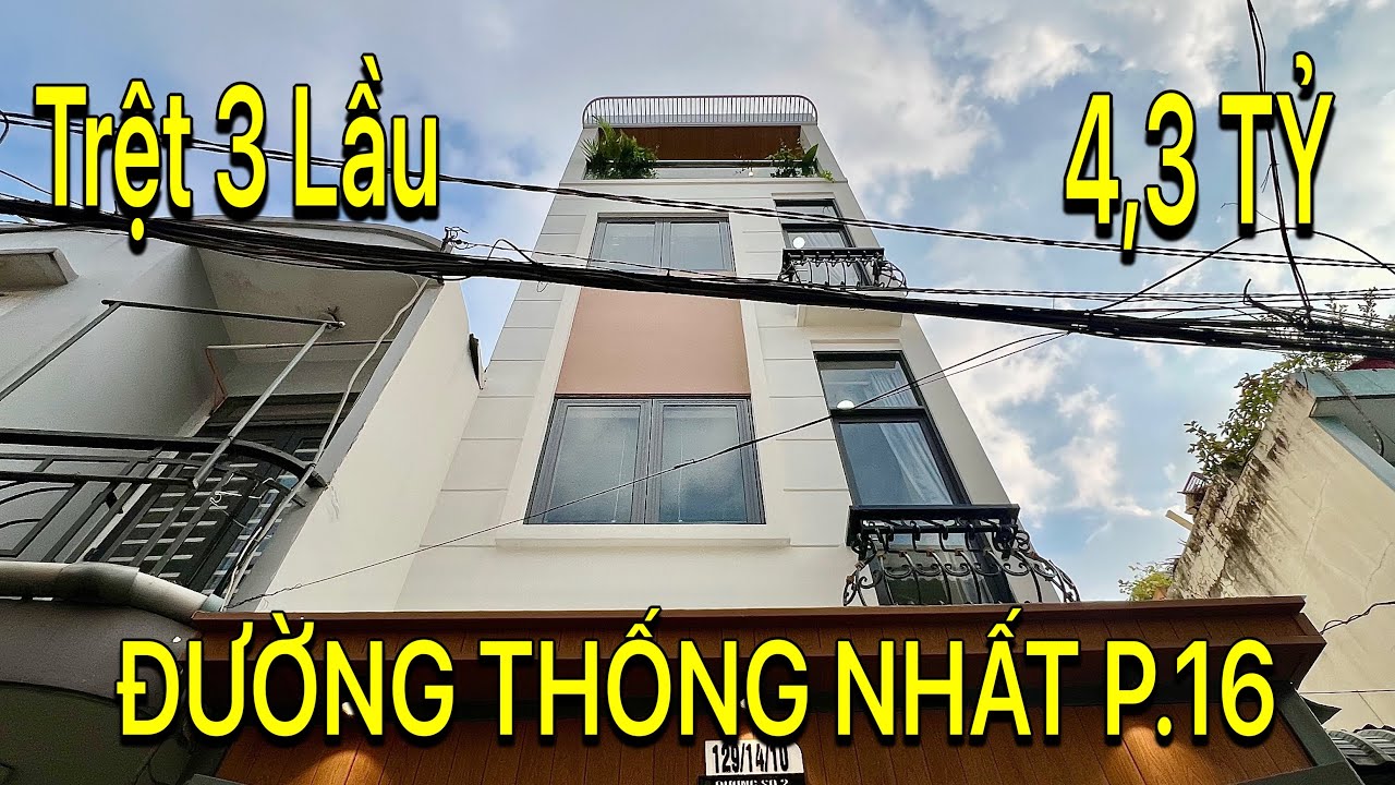 Bán Nhà Gò Vấp 2498} Nhà Mới Trệt 3 Lầu . Đầy Đủ Công Năng . Đường Thống Nhất . Giá 4,3 Tỷ