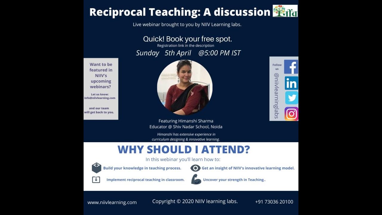 NIIV LEARNING LABS RECIPROCAL TEACHING by Himanshi Sharma YouTube