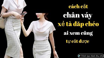 590✅ cách cắt chân váy xẻ tà đắp chéo dáng bút chì công thức siêu dễ ai xem cũng tự cắt được