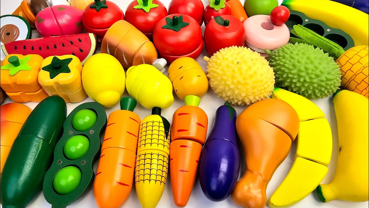 妙に満足できるビデオ | 木製の果物と野菜の切り方 ASMR