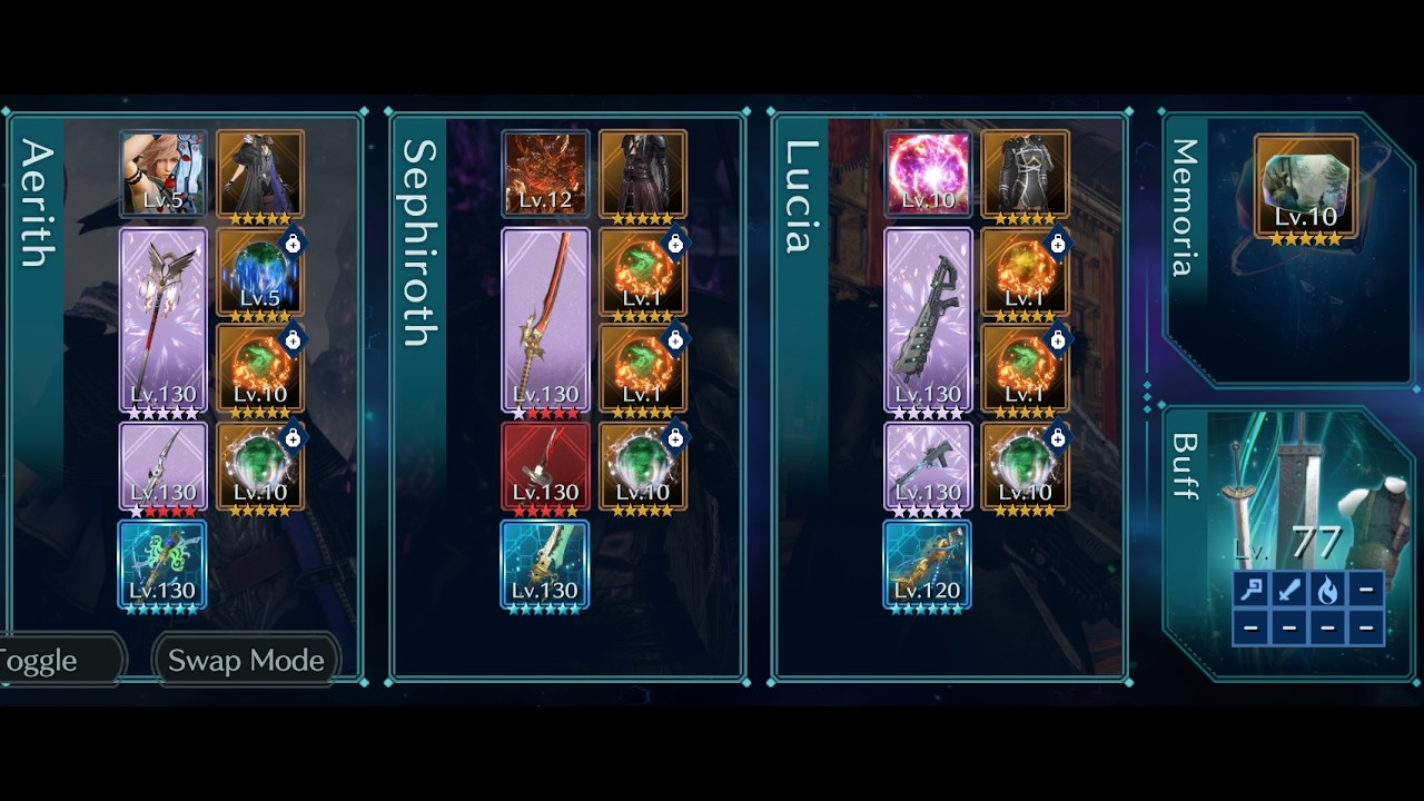 [FF7EC] Guild Battle 20 - Restive Snow Doll (Aerith/Sephiroth (Original)/Lucia) S5 46%