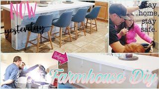 Farmhouse Shiplap Kitchen Island || How to Install Shiplap Wood